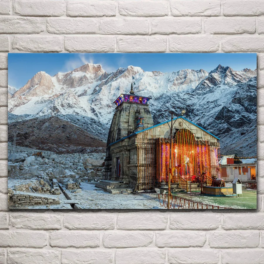 

Kedarnath, храм, индийское здание, пейзаж, гостиная, домашнее искусство, украшение, тканевые плакаты на стену, картина KR316