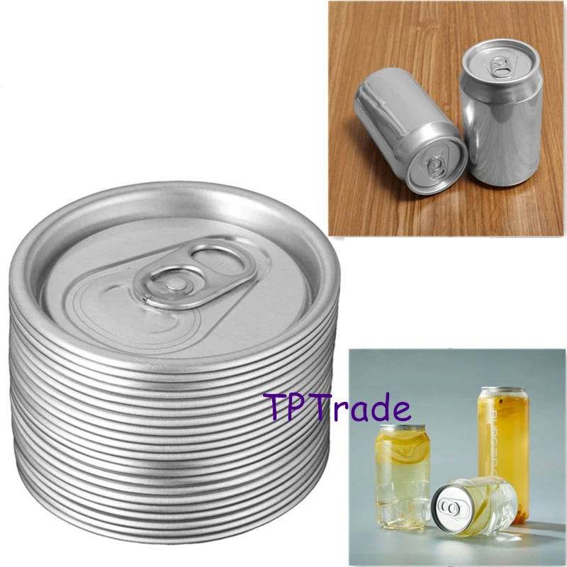 100/300/500pcs 202# 52MM Aluminum Pull Ring Lid Beverage Soda Drink Beer Cola Lids Food Can Cover Easy Open Top Lid Regular Size