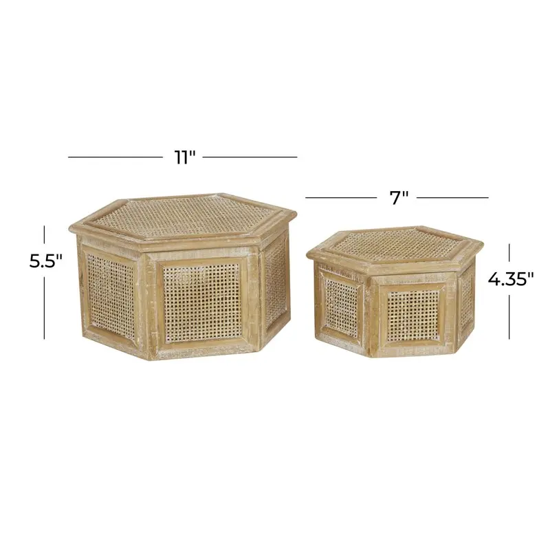 

Stylish 2-Pack Wood Decorative Storage Boxes with Lids-Perfect for Organizing and Showcasing Collectibles!