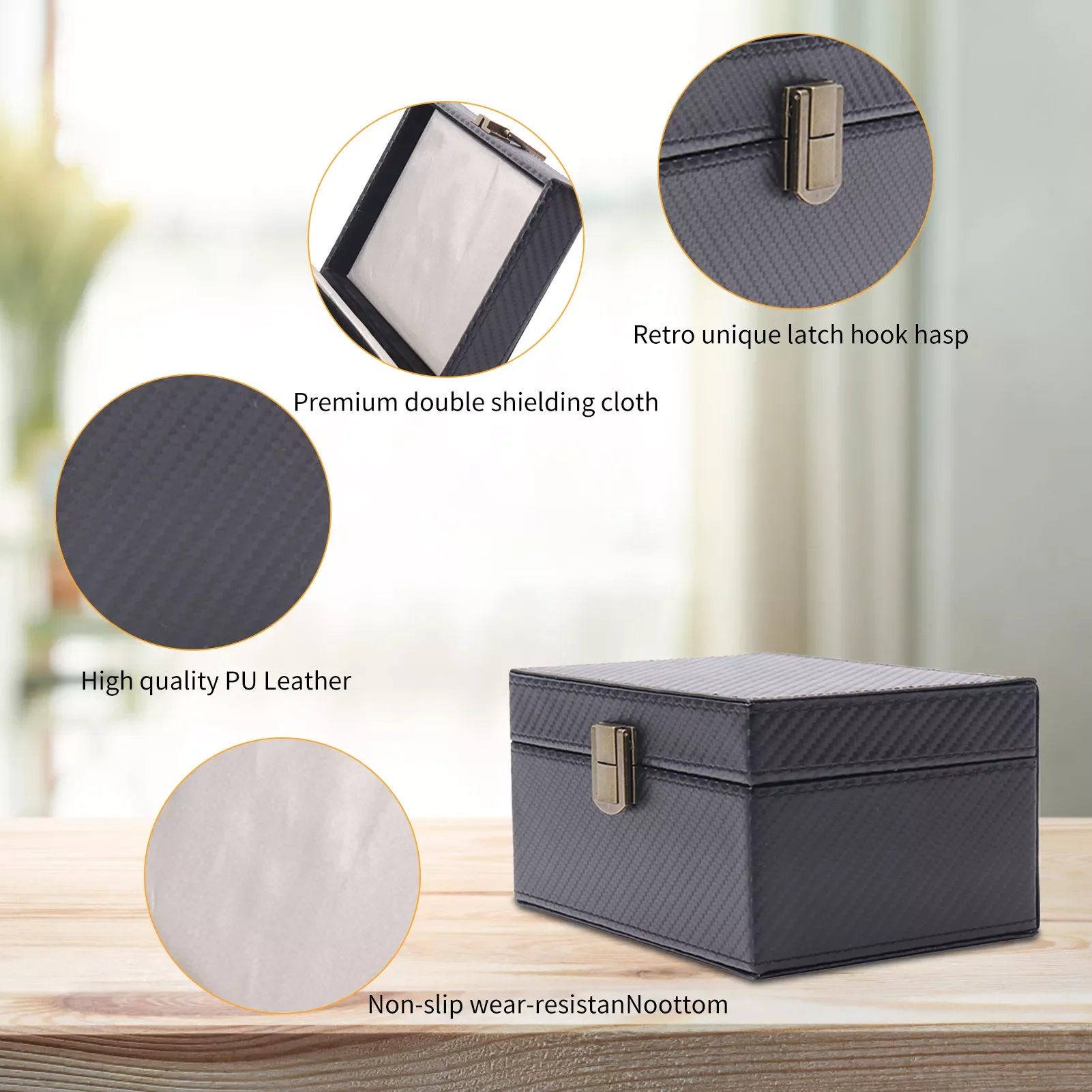 

PU Leather Cage For Car Keys PU Leather Key Fob Case Protector Car Key Storage Box PU Leather Car Key Signal Blocker Cages Car