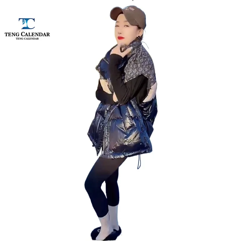 Персонализированный хлопковый жилет с капюшоном свободный пуховый без рукавов