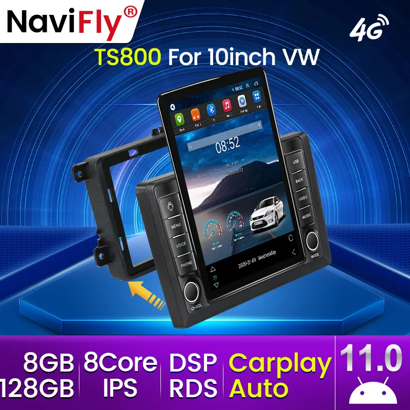 9 5 дюймовый экран Tesla Android 11 автомобильное радио для 10 дюймов VW Volkswagen Skoda Octavia golf 6