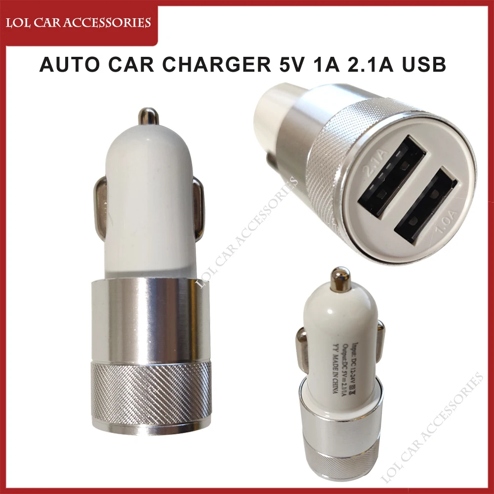 2 port dual usb auto car charger 5v 1a 2 1a usb in car mobile phone charger gps charging car charger free global shipping