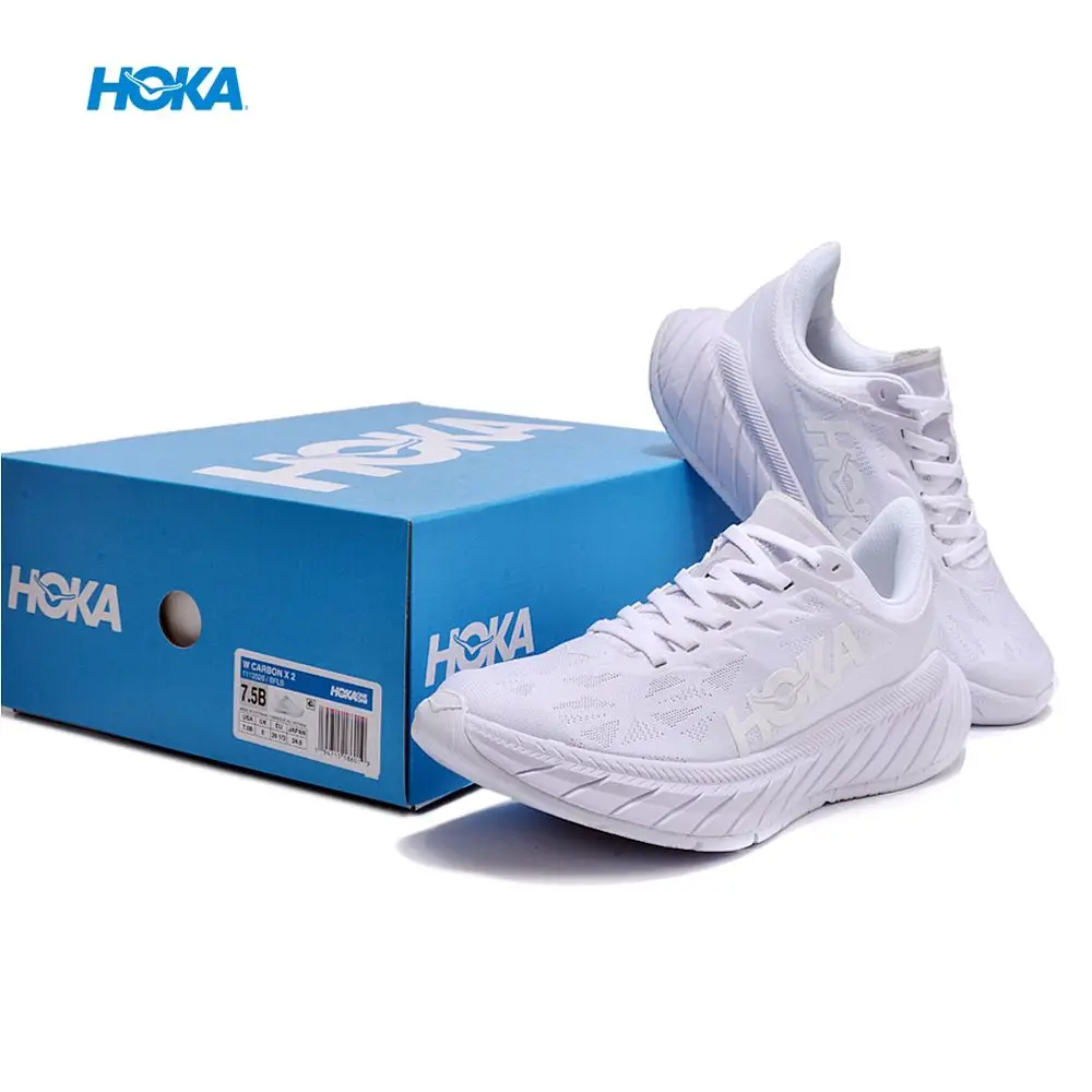 HOKA Carbon X2 Men Sneakers Road Racing Carbon Plate Shock-absorbing Running Shoes for Women Casual Outdoor Sports Shoes Tennis