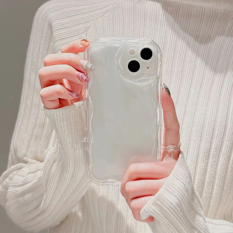 Кремовый волнистый простой чехол для VIVO Y95 Y91C Y1S Y93 Y30 Y38 Y31 Y33S Y35 Y36 Y51 Y51S Y53S Y72 Y75 Y77 Y78