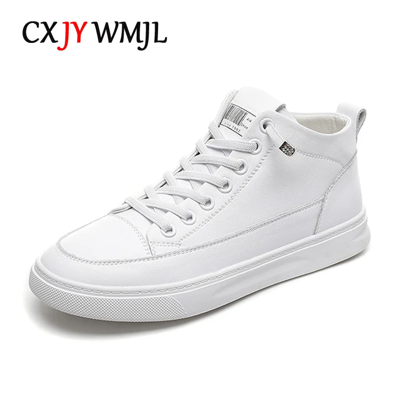 Gene Leather Women Sneakers Autumn High Gang  Shoes Fashion Ladies Sports Casual Little White Shoe Cowhide