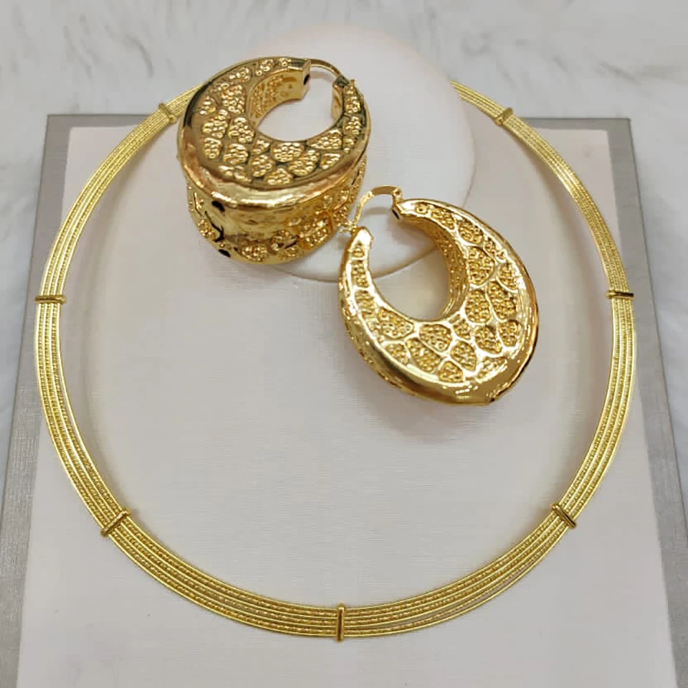 

Hoop Earrings For Women 2022 Trends Irregular Big Drop Earrings Gold Color Copper Jewelry Set For Wedding Party Daily Wear Gift