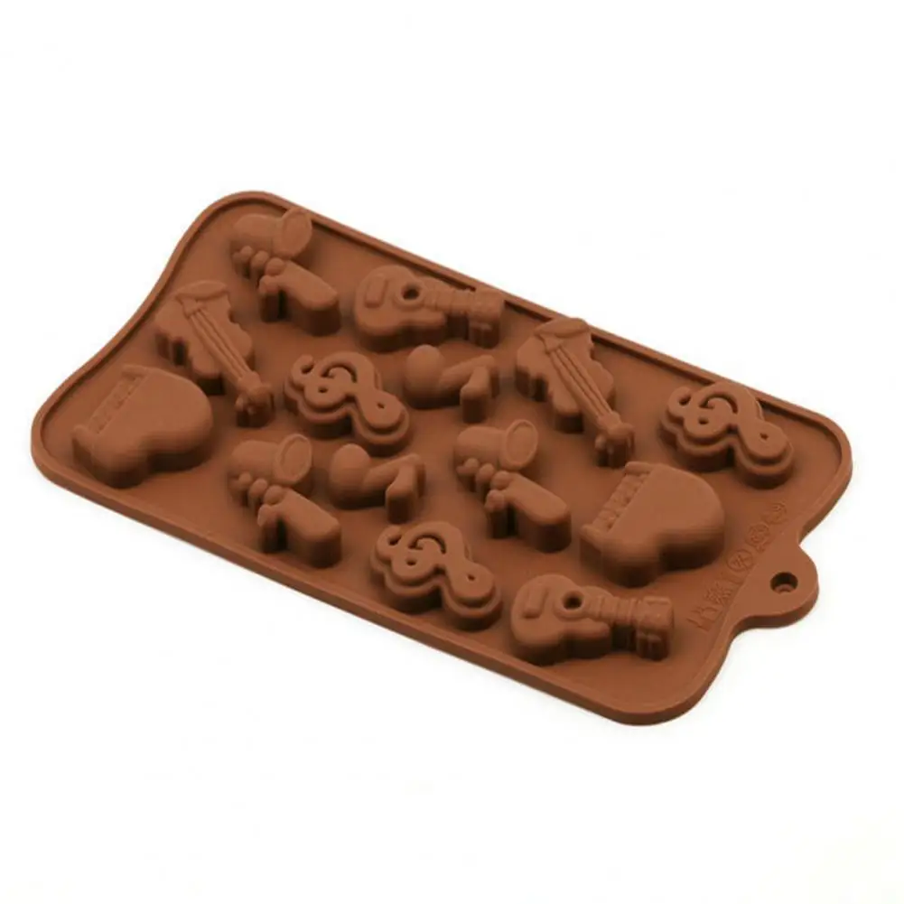 

Baking Mold Chocolate Mold 14 Cavities Easy Release Silicone Musical Instruments Fondant Mold Kitchen Supplies Tools