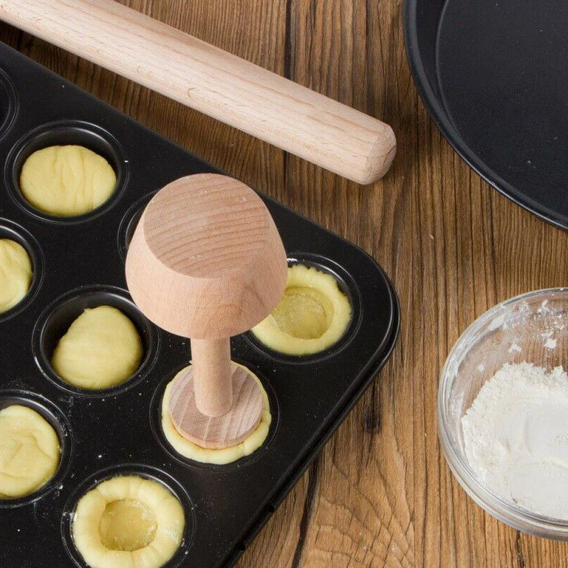 

Wood Egg Tart Pusher Double Side Tart Tamper Pastry Pusher Wooden Eggtart Mold For Eggtart Mold Baking Cake Kitchen Tools