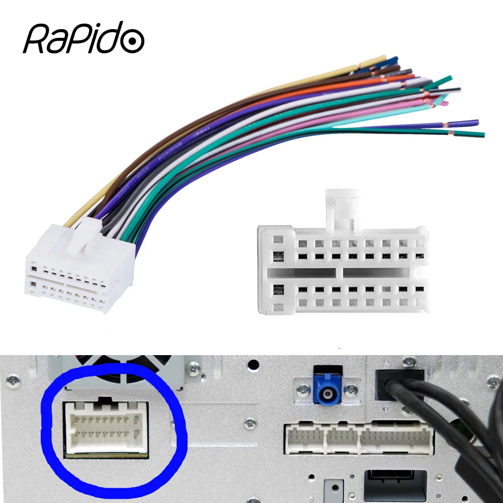 Автомобильный 20-контактный разъем ISO стерео аудио жгут проводов Кабельный