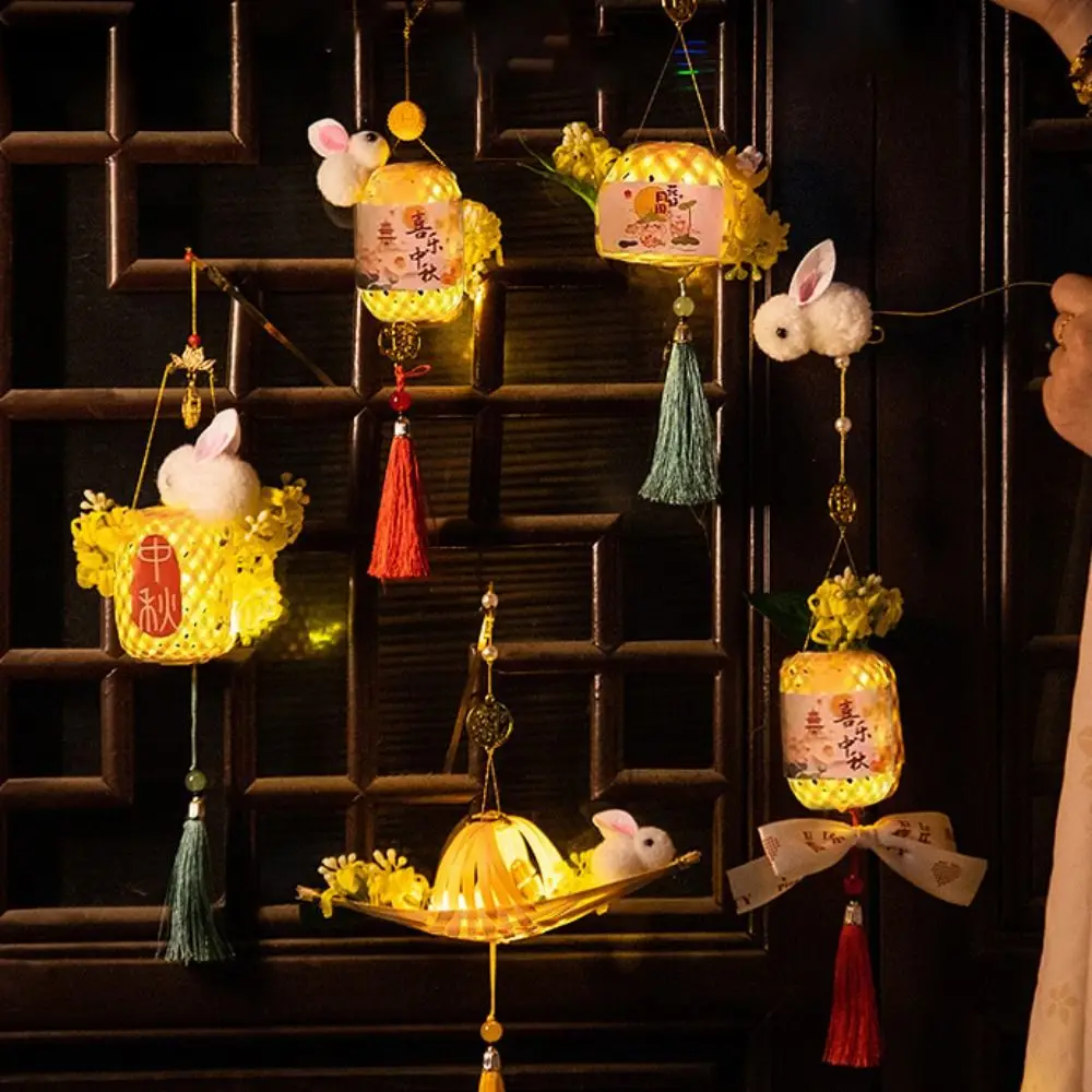 Бамбуковый миди-осенний фонарь в старинном стиле бамбуковый Светящийся Ручной