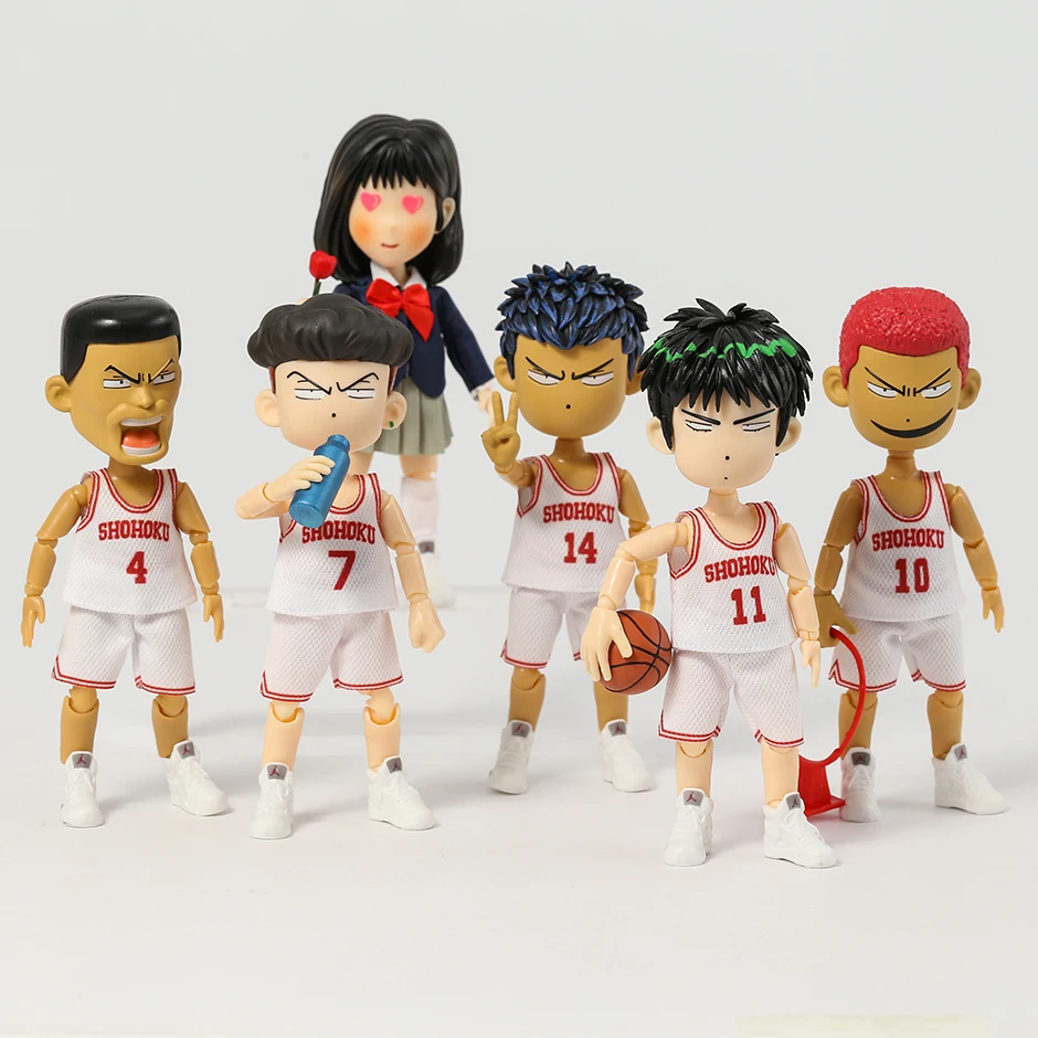 

Slam Dunk Rukawa Kaede Hanamichi Sakuragi Mitsui Hisashi Miyagi Ryota Akagi Takenori Action Figure Model Toy Brinquedos Gift