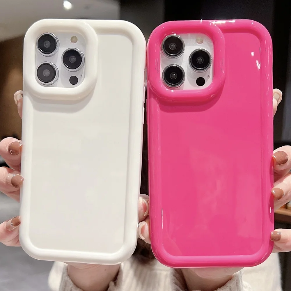 

Candy Shockproof Silicone Bumper Phone Case For iPhone 14 13 12 11 Pro Max X XS XR 8 7 Plus SE 2022 Plain Protection Back Cover