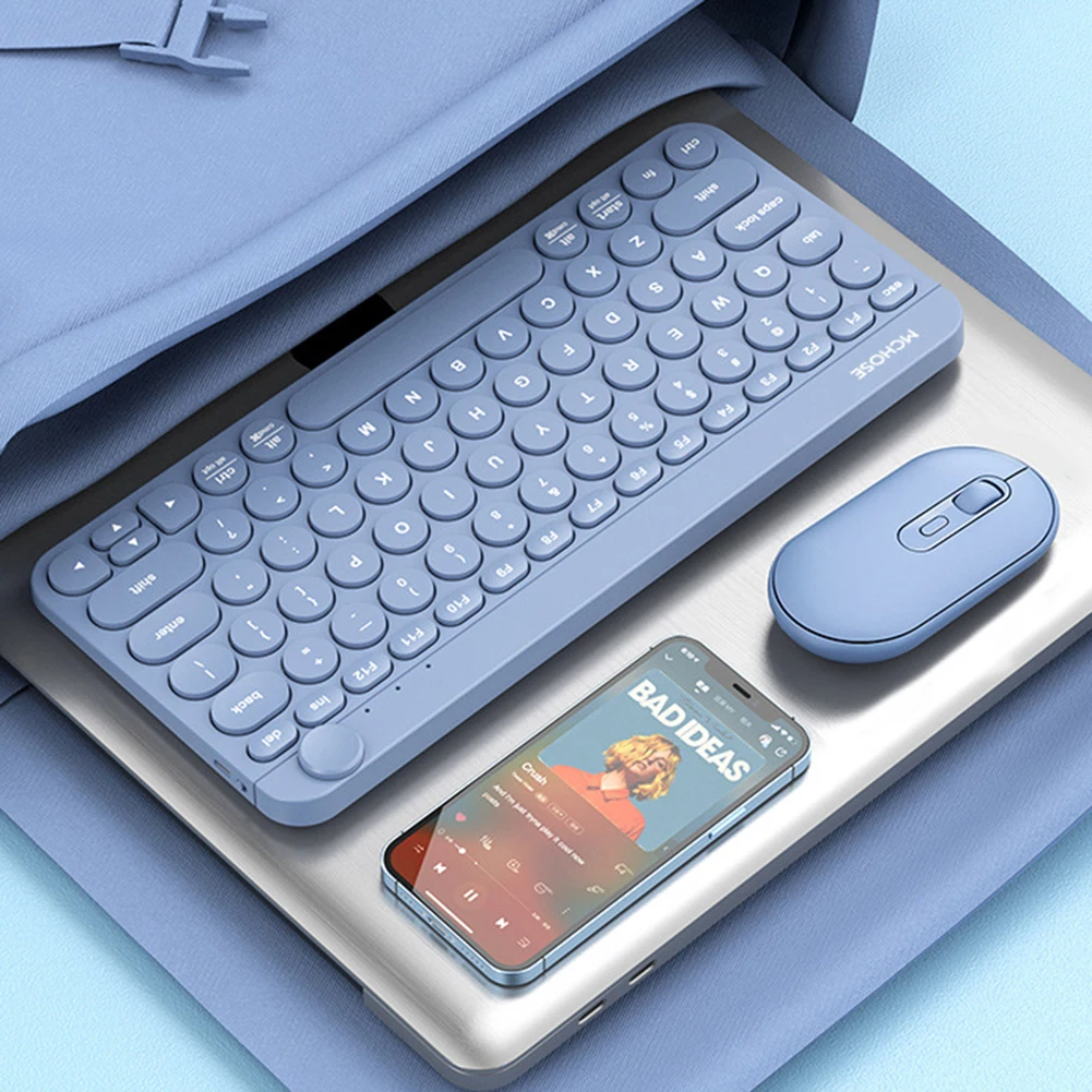 

Клавиатура и мышь совместимы с 79 клавишами Беспроводная клавиатура мышь DPI Регулируемая 2,4G/Bluetooth-совместима с ноутбуком и настольным компью...