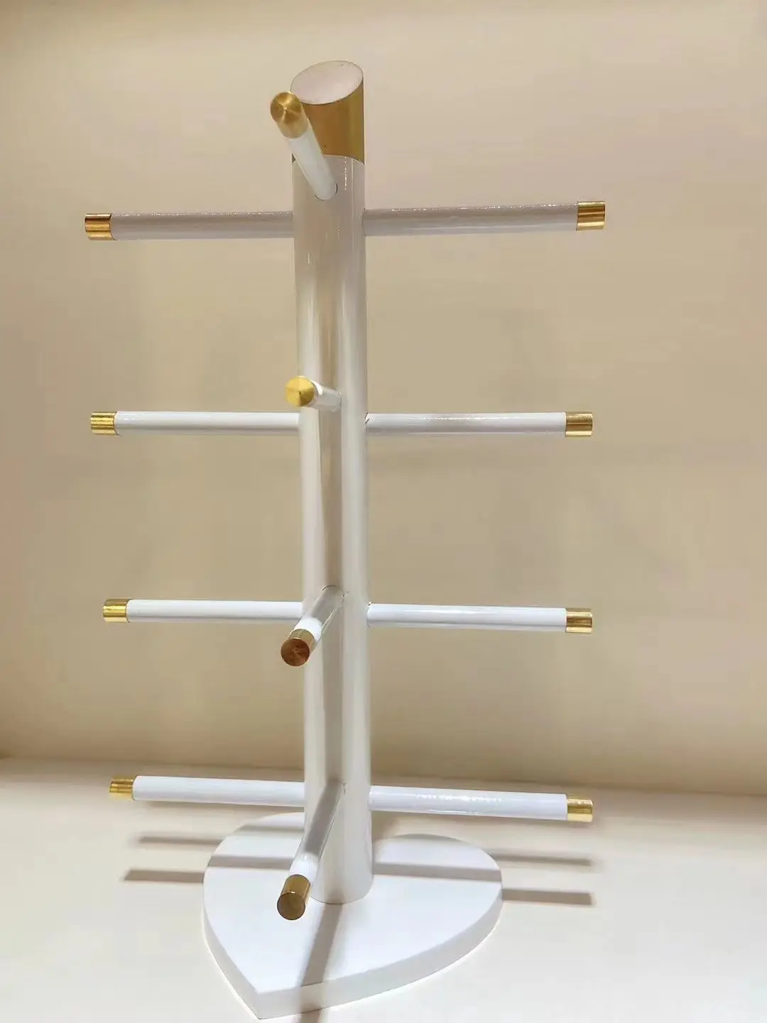 White Sunglasses Holder Luxury Glasses Show Rack Baked lacquer wood Eyeglasses Stands Shelf For counter display 3/4/5 Layer