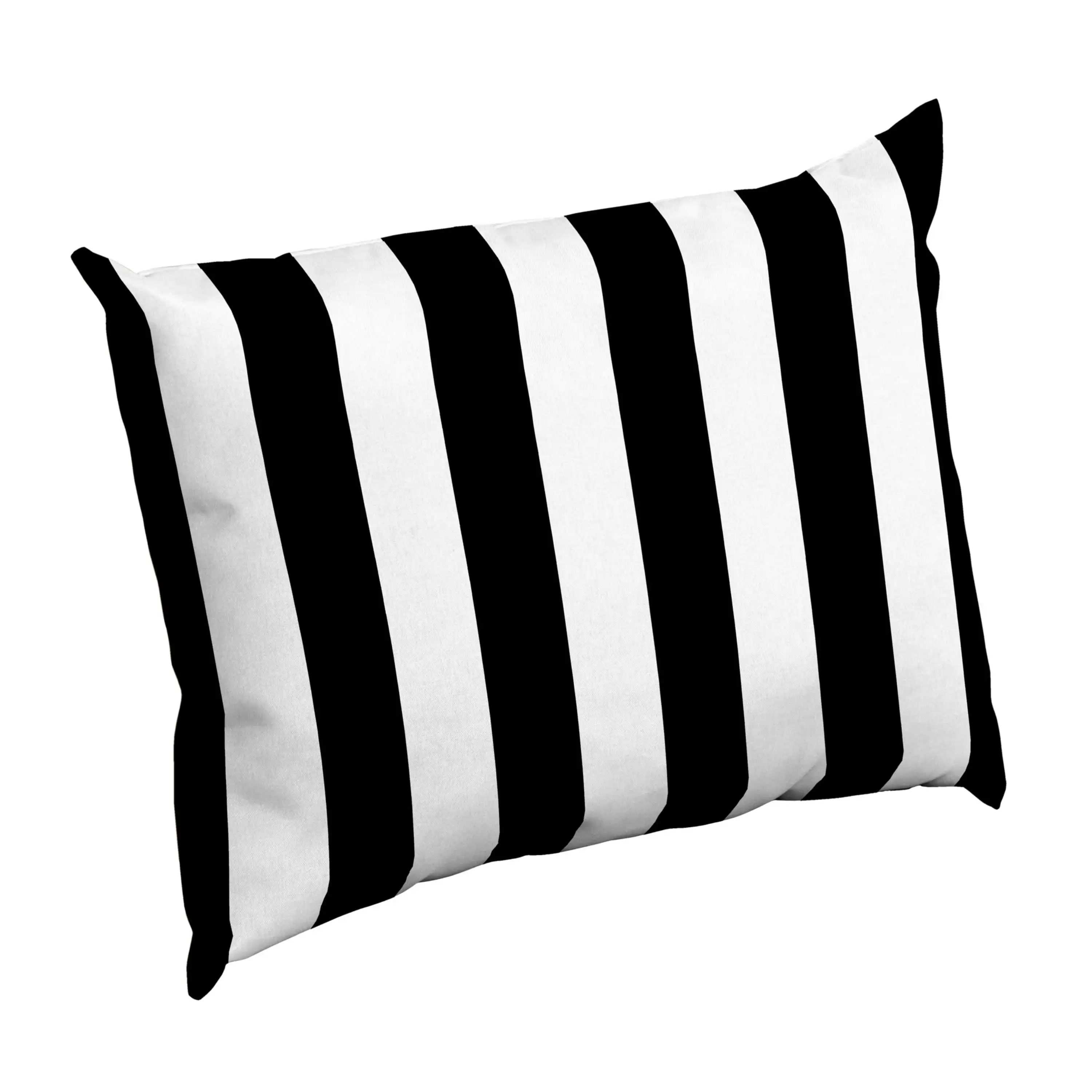 

Outdoor Cushion Pillow Back 17 x 23, Black Cabana Stripe