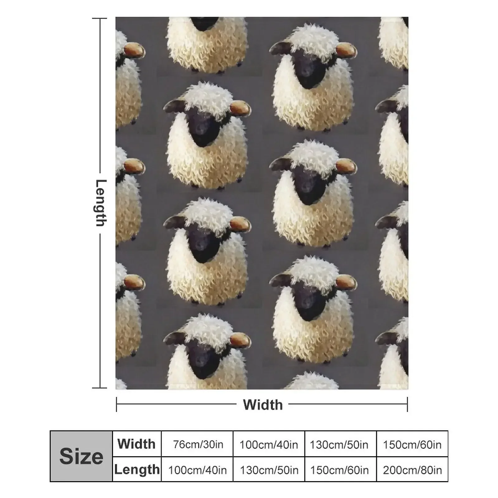 Плед Valais Blacknose Sheep 3 теплое зимнее одеяло для декоративного дивана-кровати