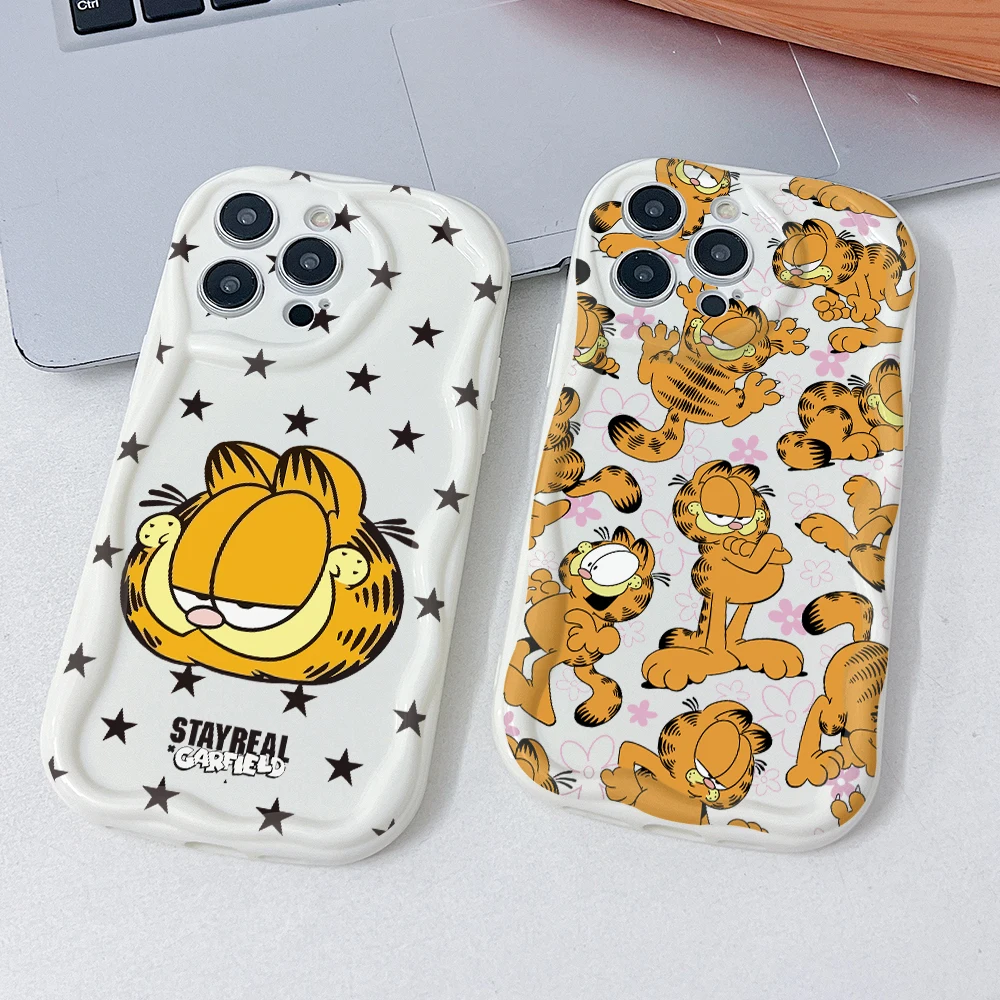 Чехол для телефона Cartoon Cat G-Garfields Samsung Galaxy S25 S24 S23 S22 S21 Ultra Plus 5G S20 FE 3D Creamy Wave Soft Cover Funda