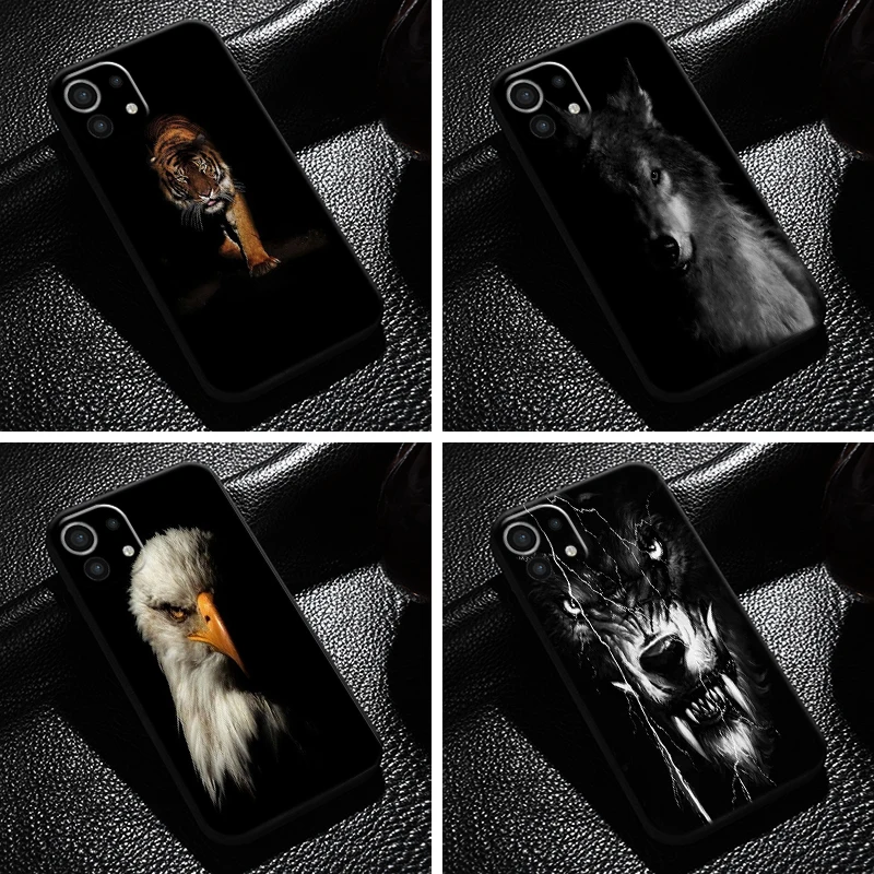 

Tiger Lion Eagle Dog Cat Wolf For Xiaomi Mi 11 11 Lite 5G Phone Case For Xiaomi 11 11 Lite Funda Black Carcasa Liquid Silicon
