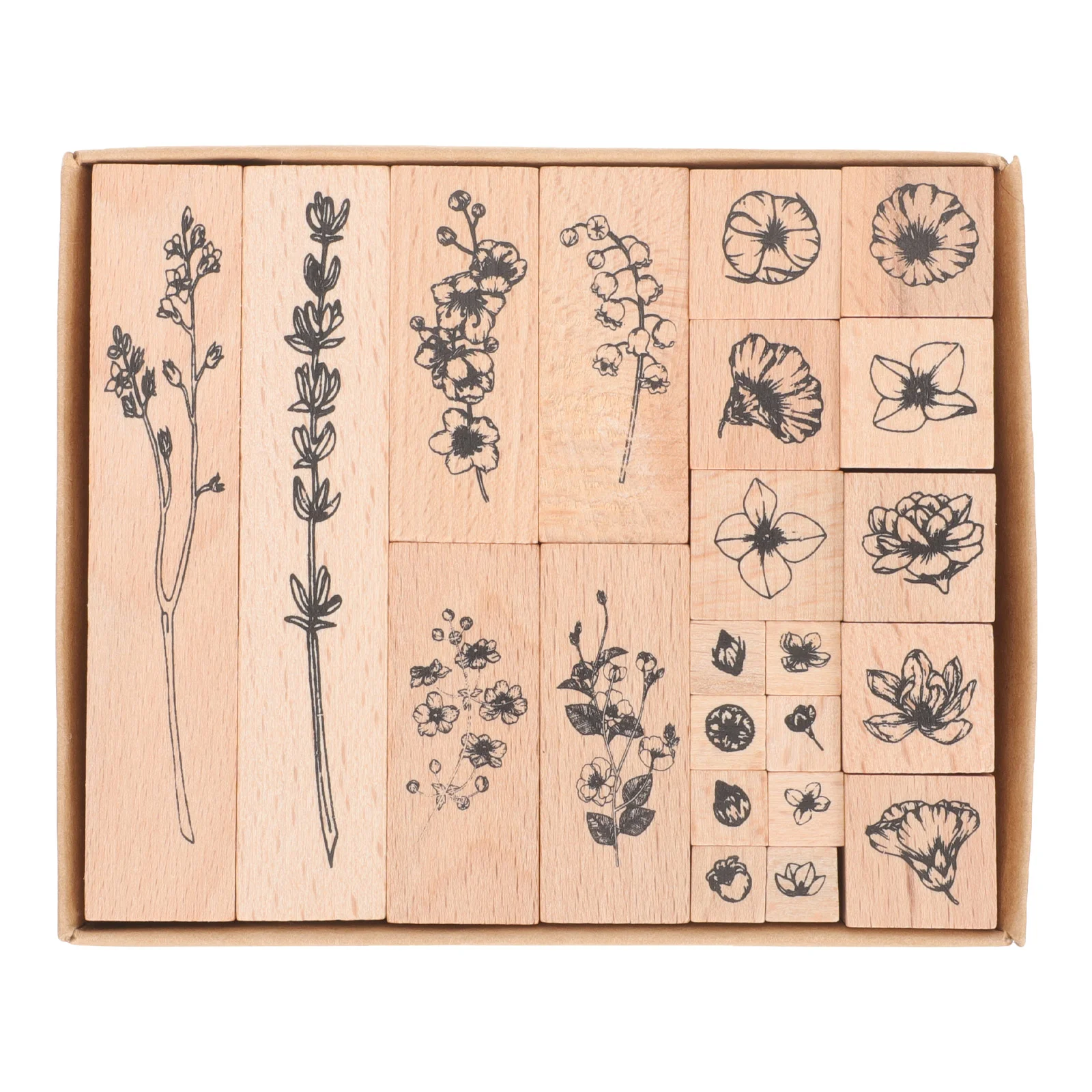 

Stamp Stamps Wooden Rubber Scrapbookingset Flower Wood Vintage Decorative Mounted Craft Diyfloral Seal Crafting