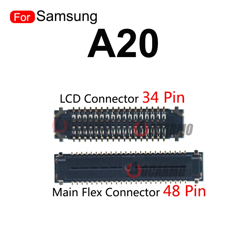 2 шт./лот для Samsung Galaxy A20 A205F LCD FPC Plug 34 Pin /48Pin Материнская плата USB зарядное устройство