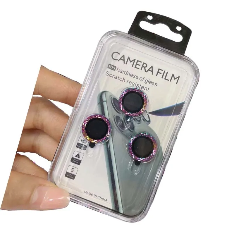100pcs Lens Metal Ring Protector Glass For iPhone 12 13 14 Pro Max Camera Len Protect On iPhone Camera Protector Film with box
