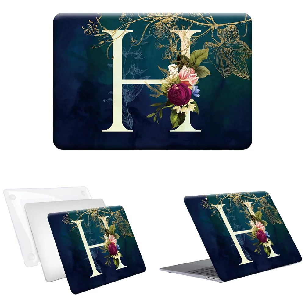 

Initial Letter Print Laptop Cover for Apple Macbook Pro 13" A2338/Pro 13" A2251 A2289 A2159 A1425/Pro 15" A1398 Plastic Case