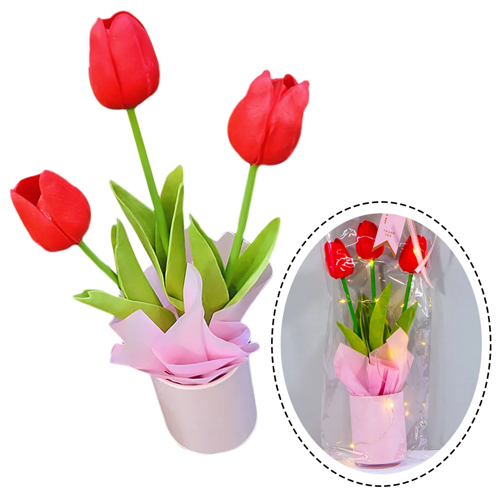 

1 Bunch Of Patio Wedding Home Decoration Artificial Tulips Flowers Bouquet Silk Flowers Faux Flowers Tulips