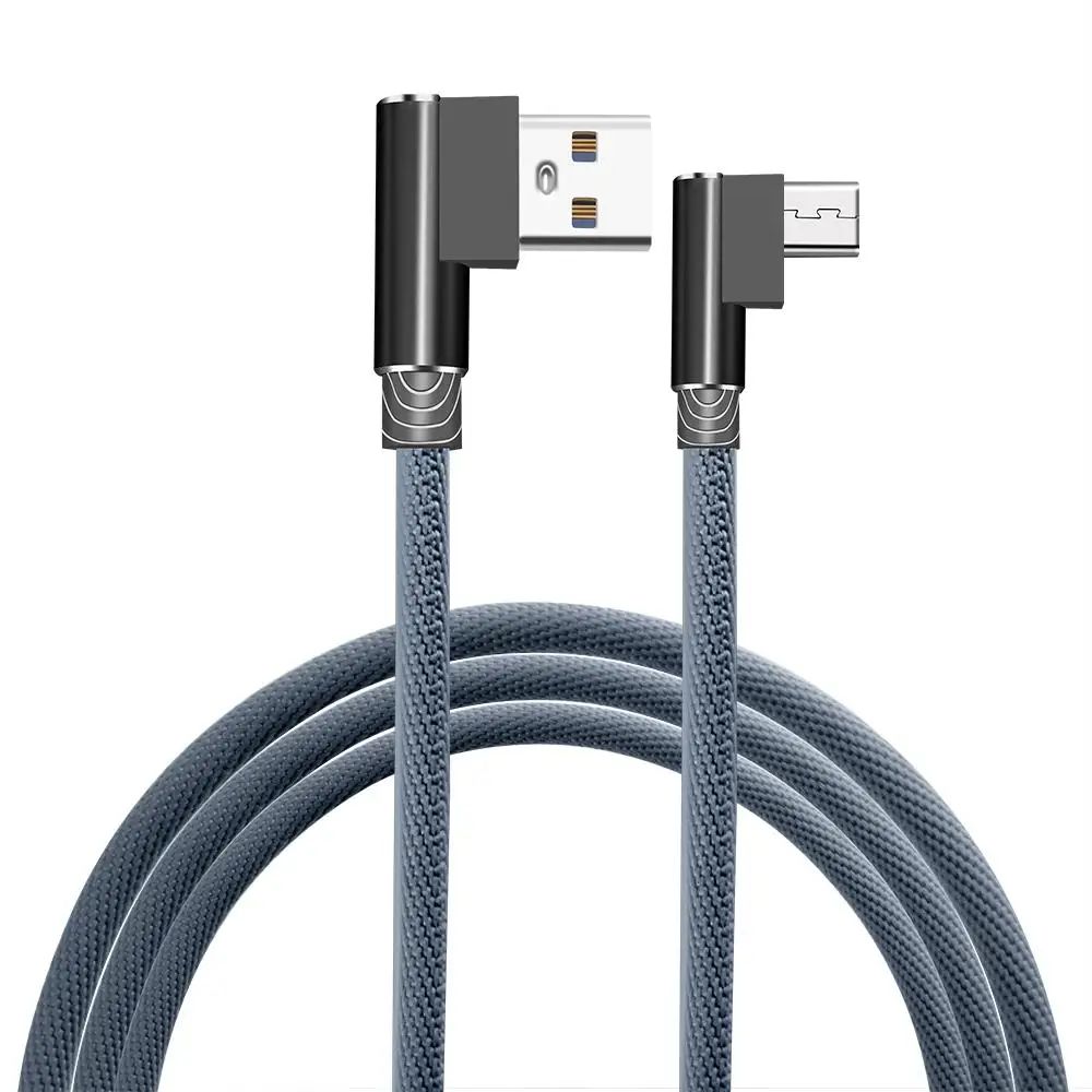 

Micro USB Cable 2A Fast Charger USB Cord 90 Degree Elbow Nylon Braided Data Cable For Samsung/Sony/Xiaomi Android Phone
