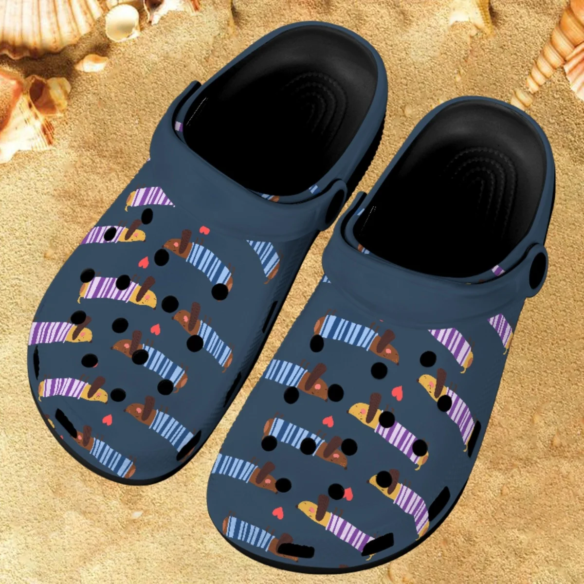 

2023 Women Slippers Hole Shoes New Cartoon Dachshund Design Girl Beach Slides Light Home Sandals Female Outdoor Summer Zapatos