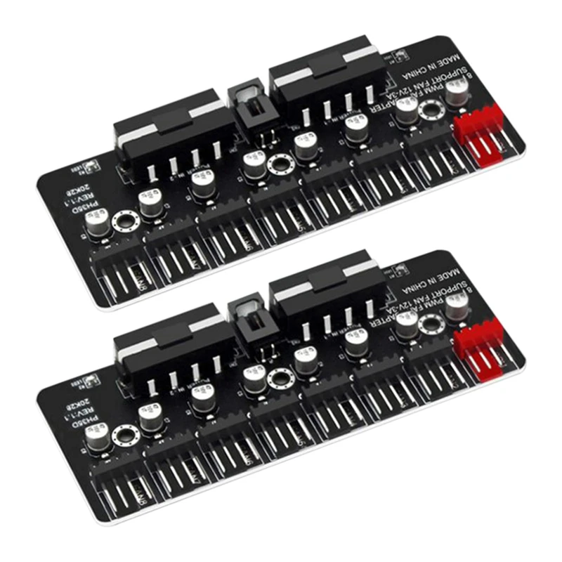 

2 шт., Эспандер для настольного компьютера, с 3-контактным 4-контактным вентилятором, 12 В