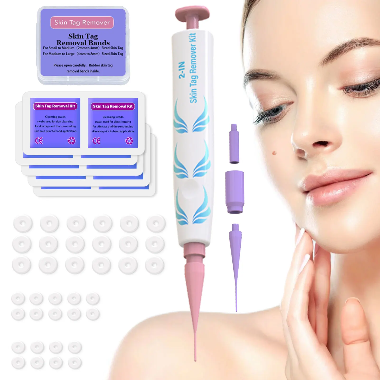 

Skin Tags Remover Pen Face Care Mole Wart Tool Wart Remover Device Kits for Most Body Parts Easy To Use Safe and Painless