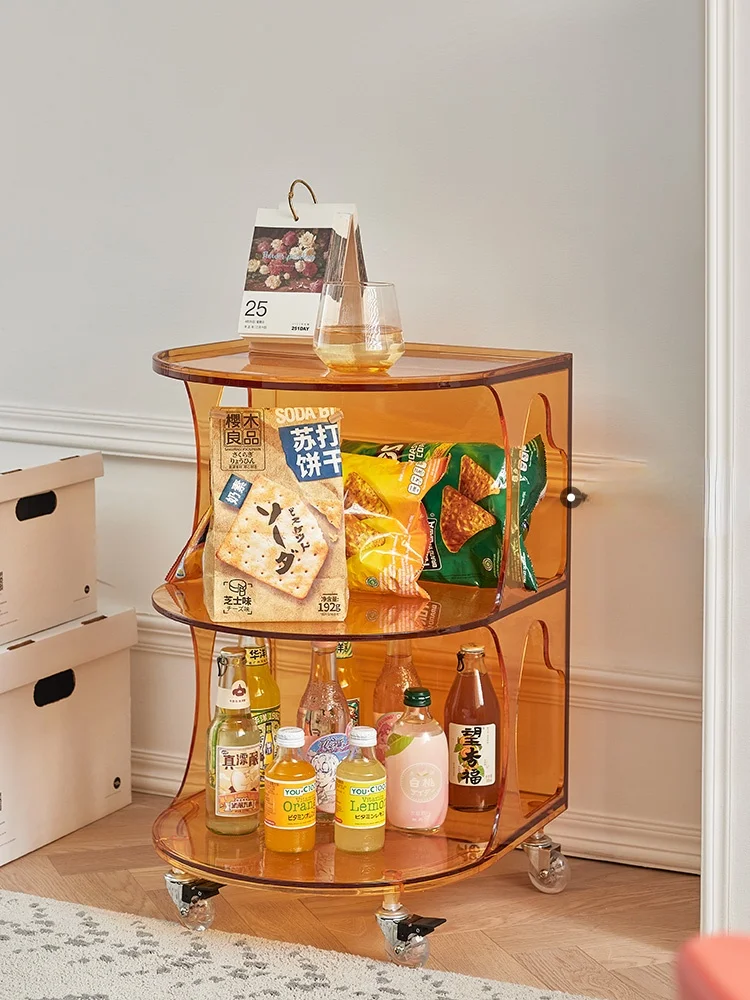 

zq Nordic Acrylic Sofa Side Table Movable Multifunctional Light Luxury and Simplicity Transparent Small Table