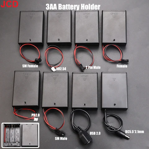 Держатель для 3 батареек AA/AAA JCD с кабелем