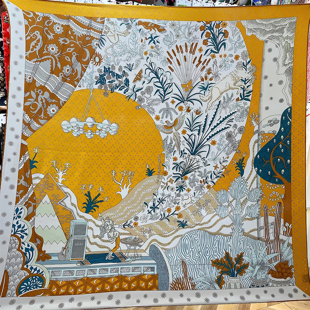 Шарф женский из мягкого шелка и кашемира 135 см