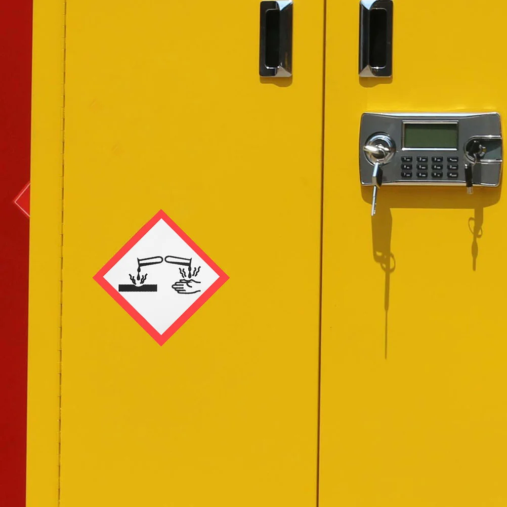 6 шт. наклейки из коррозивного материала клейкие знаки безопасности