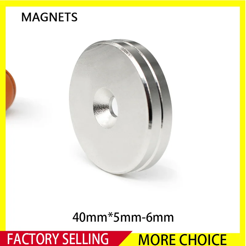 

1~15PCS 40x5-6mm Neodymium Disc Magnets 40*5mm Hole 6mm Countersunk Round Strong Magnets 40mm x 5mm-6mm