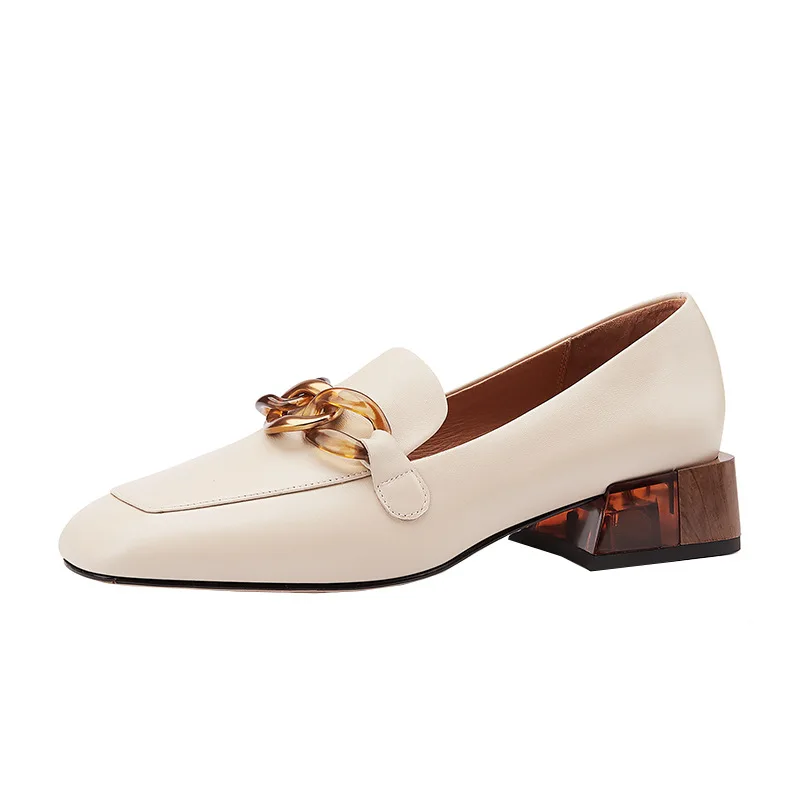 

Metal Chain Casual Loafers Shoes Women Oxford Luxury 2023 Spring Fashion Designer Pu Leather Shoes Moccasin Office Woman Flats