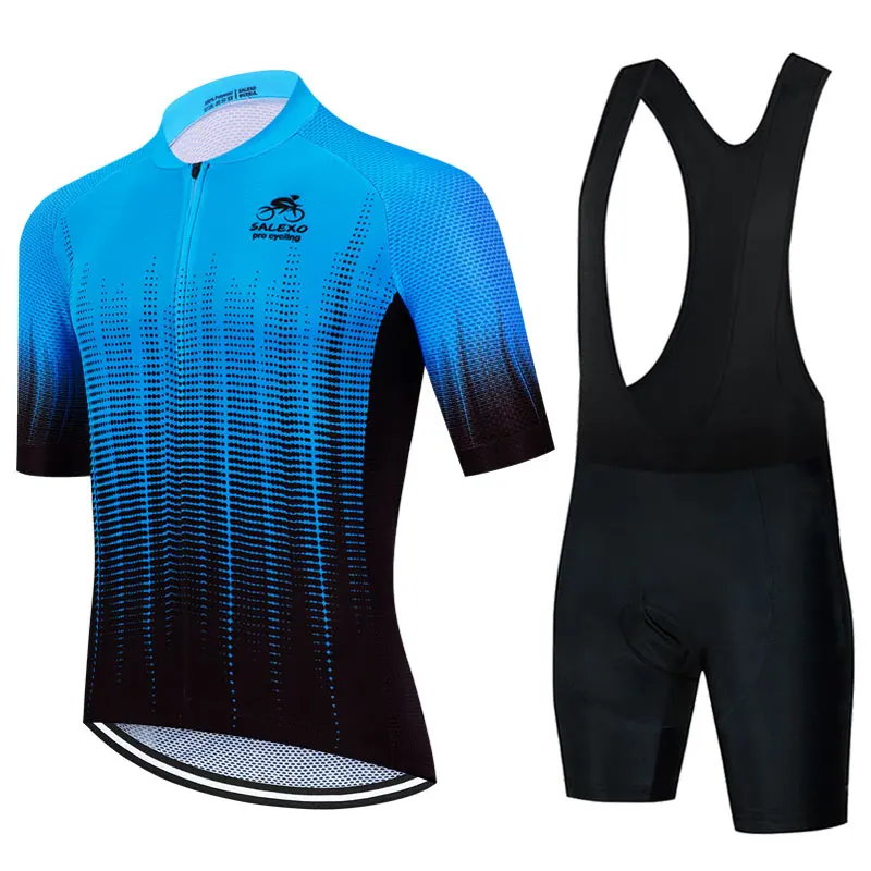 

2023 Blue Cycling Jersey Set Men Cycling Clothing Summer Road Bike Shirts Suit Bib Shorts Sportswear Maillot Ciclismo Bike Suit