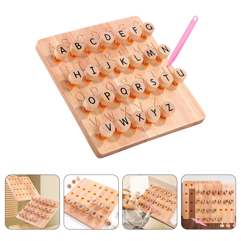 

Board Letter Tracing Matching Wood Educational Toddler Montessori Alphabet Learning Description Practicing Writing Motor Kids