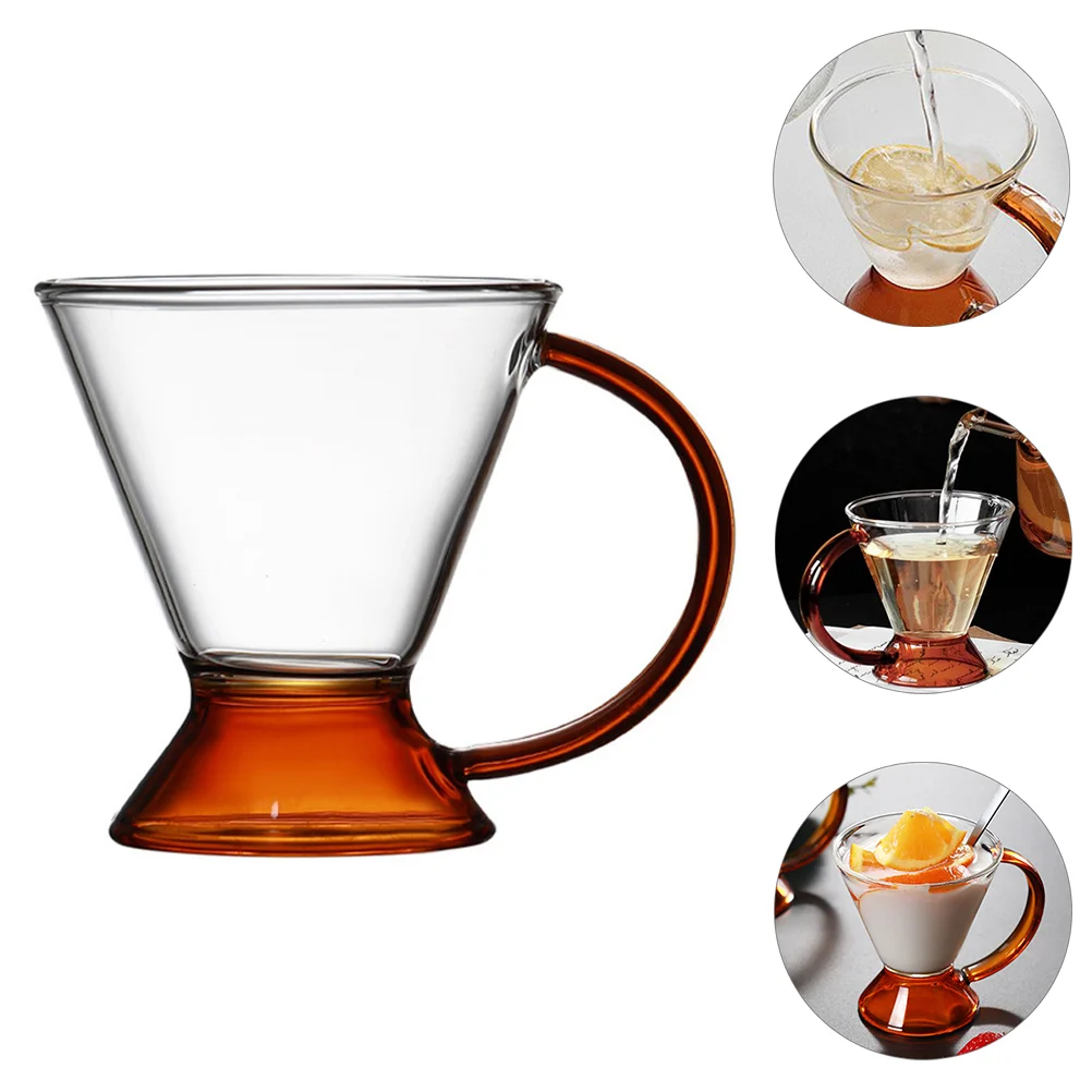 

1pc 200ml Stylish Glass Tea Cup Mug Chic Coffee Mug Delicate Dessert Cup