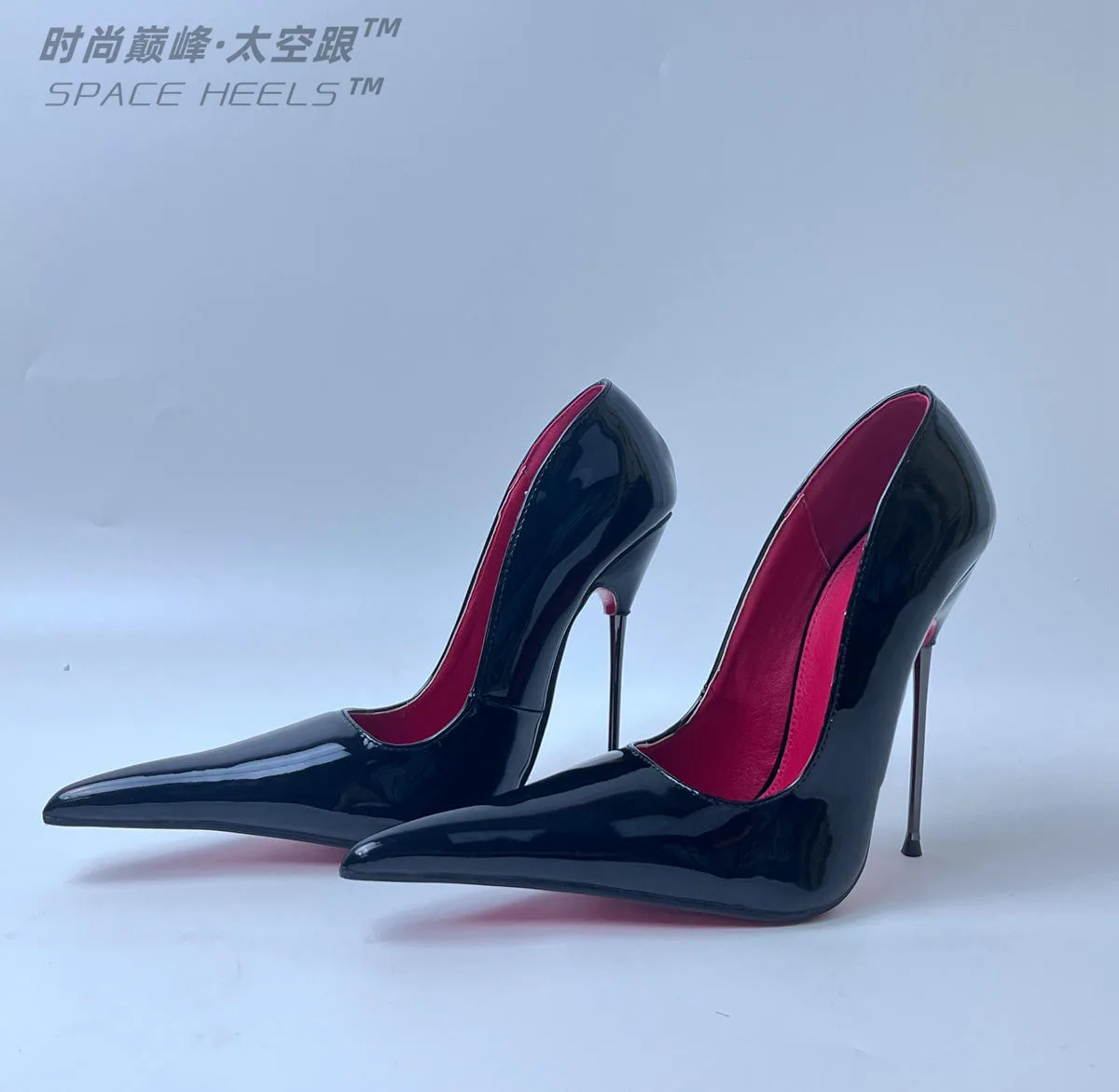 Женские лаковые туфли на высоком каблуке 14 см