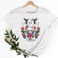 graphic tee floral flower lovely cute ladies fashion casual women clothing summer short sleeve t shirts female tshirt clothes