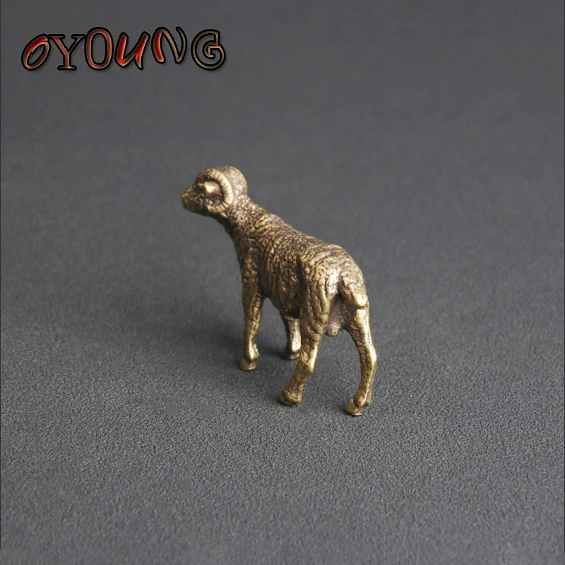Винтажная медная коза овца украшения латунная модель животных чаепитие питомник настольный грузик домашние декоры аксессуар.