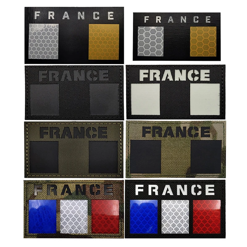 

Franch IR Infrared Reflective Patch Velcro Armband Badge Military Hook Patches for Clothing Tactical Pride Flag for Backpack