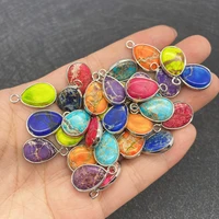 natural stone colored drop shaped stone small pendant 11x19mm diy made for men and women charm necklace earrings accessories