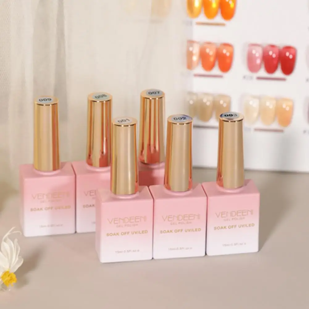 

15ml Gel Nail Polish Portable Nail Art Gel Shiny Practical Jelly Transparent UV Nail Varnish for Home