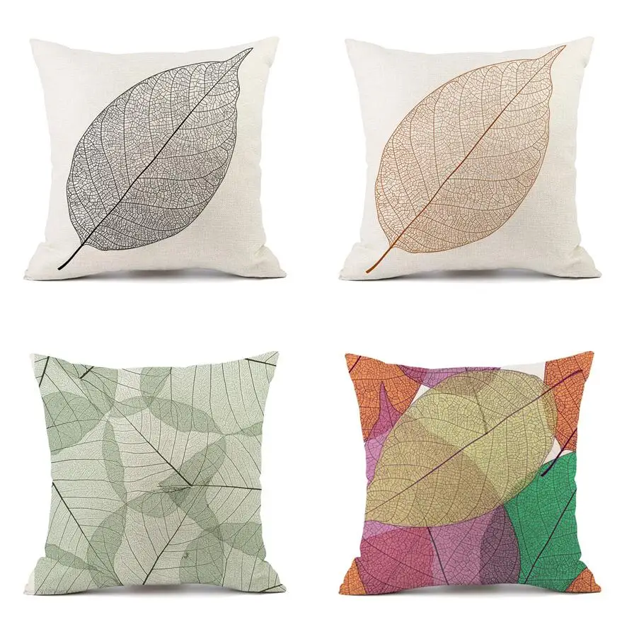 

Creative Leaves Cushion Cover Abstract Leaf Texture Pattern Modern Minimalist Sofa Pillow Case Home Decor Living Room Pillowcase