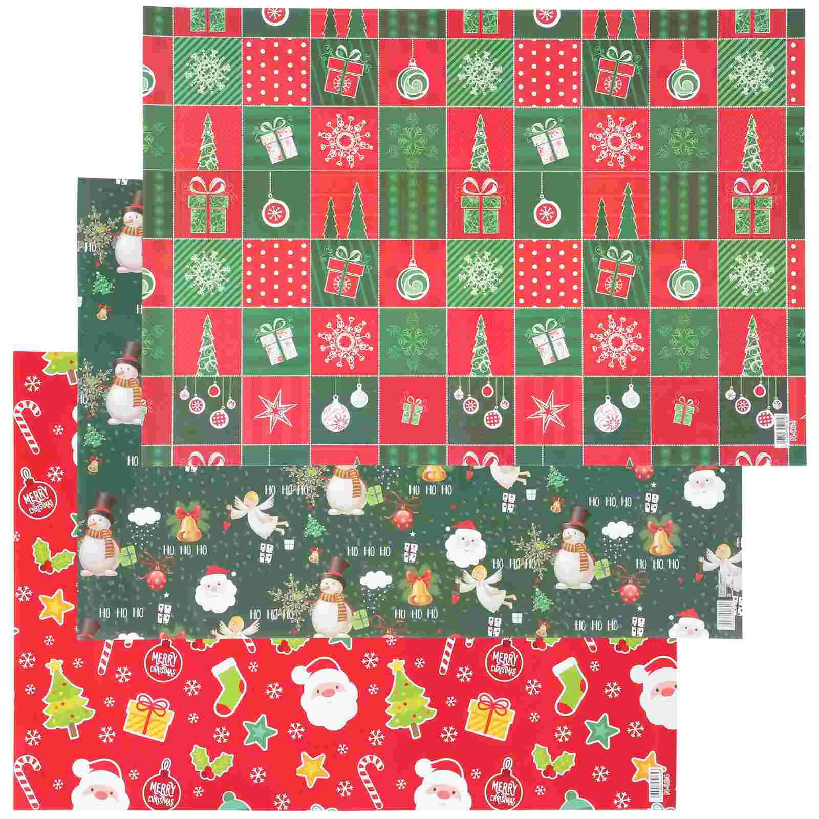 

3 Rolls of Delicate Christmas Gift Packing Papers Wrapping Papers Christmas Party Supplies