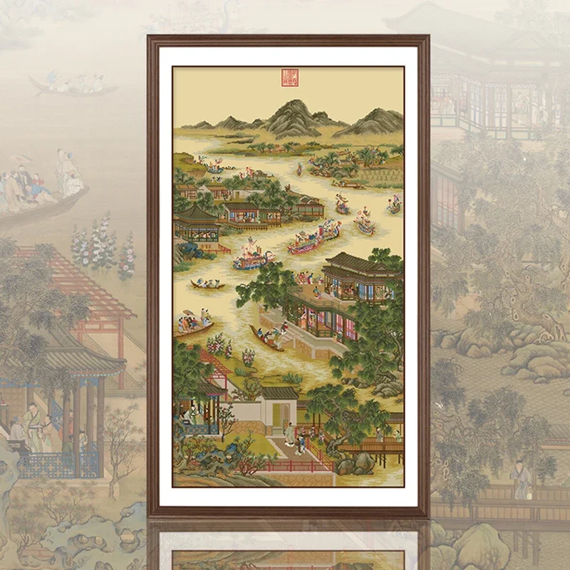 Весенний набор для вышивки крестом с предварительной печатью император династии